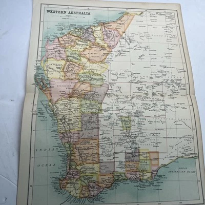 1910: Mapa antigo da Austrália Ocidental CS #86 Atlas antiquário impressão antiga presente - Imagem 1 de 4