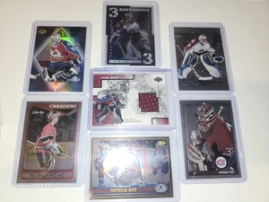 Patrick Roy Insert Card Lot Of 7 - Topps Chrome Reprints, UD Jersey Relic, BAP - Picture 1 of 22