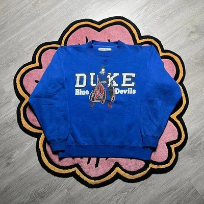 Sudadera De Colección Años 90 Duke University Blue Devils Logo Gráfico Cuello Redondo Mediana Foto 1 de 4