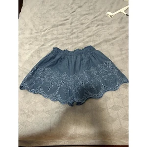 Pantalones Cortos Smell the Roses Azul Bordado Talla Grande Floral - Imagen 1 de 8