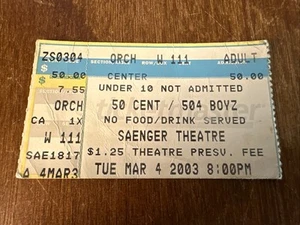 50 Cent and 504 Boyz 2003 New Orleans Louisiana Saenger Theatre Ticket Stub - Picture 1 of 2
