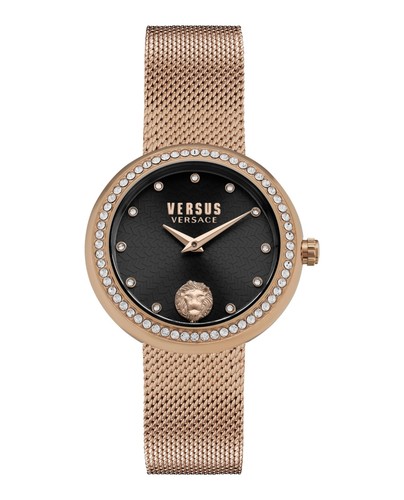 Versus Versace Orologio Donna Lea Cristallo Oro Rosa 35mm Bracciale Moda