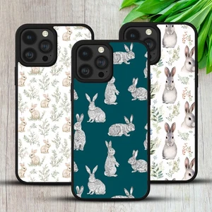 BUNNY CASE FOR IPHONE SAMSUNG GOOGLE PIXEL RABBIT PATTERN CUTE GIFT PHONE COVER - Picture 1 of 36