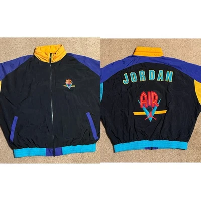 Vintage 90's Nike Air Jordan Embroidered Color Block Jacket  With Hoodie XXL - Image 1 of 4