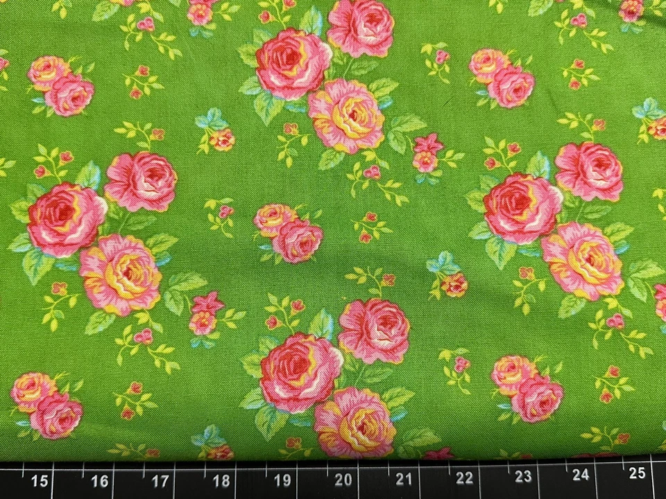Fat Quarter 18”x21” Moda Flower Floral Garden Rose Gypsy Girl COTTON Fabric - Image 1 of 1