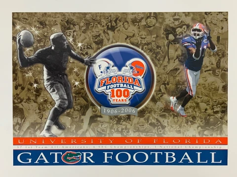 Florida Gators 2006 100 Years Commemorative Poster mint condition  Free shipping Cover