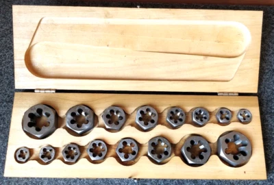 EXCELLENT  Ace 🇺🇸USA rethreading HEXAGON Die Set  1/4 TO 3/4 NC + NF 16 PIECES - Image 1 of 4