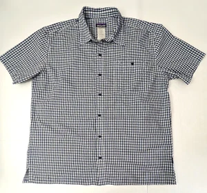Camisa Patagonia Puckerware Para Hombre Azul Marino A Cuadros Abotonada Manga Corta XL NUEVA SIN ETIQUETAS - Imagen 1 de 8