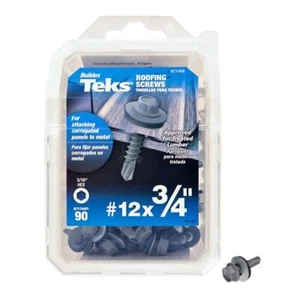 Tornillo de techo hexagonal TEKS 21408 #12 x 3/4 pulgadas 90 piezas - Imagen 1 de 2