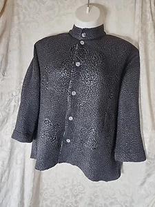 Tally-Ho Size 1X Reversible Black & Leopard Print Jacket  5755 - Picture 1 of 10