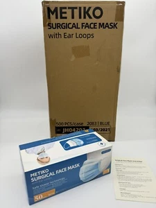 Mascarilla quirúrgica Metiko con orejeras tecnología Safe Shield 500 unidades nueva - Imagen 1 de 20