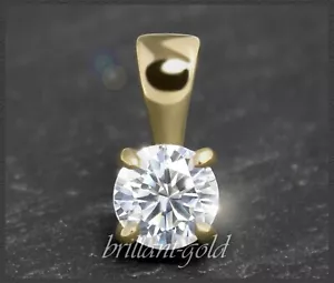 Diamant 585 Gold Anhänger mit 0,37ct Brillant, Si1-2; 14 Karat Gelbgold Gleiter - Bild 1 von 8