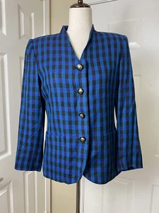Blazer donna vintage Petite Sophisticate taglia 6 blu giacca a righe - Foto 1 di 5