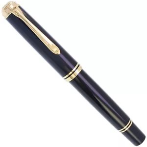 Pelikan Souveran M1000 Black & Gold 18K Fountain Pen M Nib - Picture 1 of 12