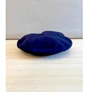 Vintage Women's Navy Blue 100% Wool French Beret Hat Cap Outdoor - Picture 1 of 4