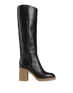 RRP€990 SANTONI Leather Knee High Boots US6 UK3 EU36 Logo Made in Italy - Picture 1 of 9