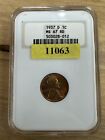 1937 d lincoln cent wheat penny Ms67rd Ngc Fatty Slab Vintage Holder B668