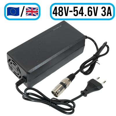 48V 3A (54.6V) 13s XLR 3-Pin Lithium Battery Charger for E-Bike Electric Scooter - Image 1 of 4