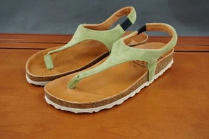 Sandalias informales Miz Mooz Reagan para mujer 40/9,5 zapatos de cuero verde punta abierta - Imagen 1 de 11