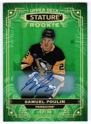22/23 2022 UPPER DECK STATURE SAMUEL POULIN #116 ROOKIE AUTOGRAPH AUTO GREEN /50 - Image 1 of 2