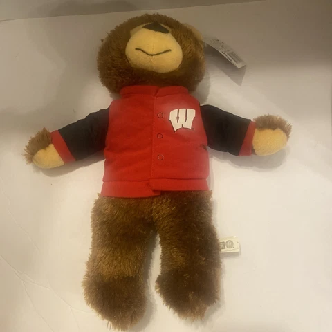 Wisconsin Badgers 13” Bear Plush with Clothing- Team Spirit with Tags Cover