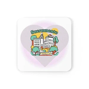 Sacramento Cork Back Coaster Single - Picture 1 of 3