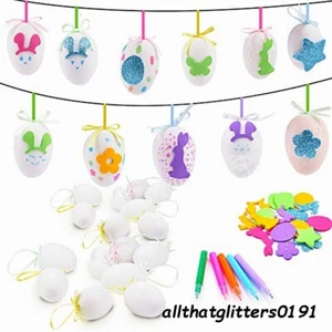 DesignYour Own Easter Eggs 90 Pack To Include Eggs, Pens, Ribbon, Stickers ETC. - Picture 1 of 1