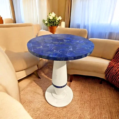 30" Blue Lapis Lazuli Stone Round Table Top – Timeless Elegance for Your Space - Image 1 of 4