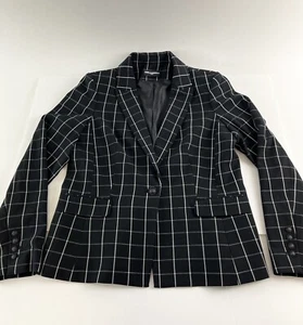 Karl Lagerfeld Paris Window Pane black and white blazer Jacket Professional - Picture 1 of 11