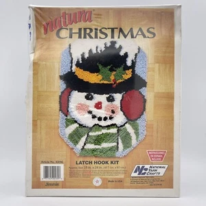 Natura National Yarn Crafts Latch Hook Kit Christmas Jimmie Snowman 1991 New - Picture 1 of 12