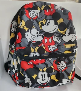 Disney Mickey Mouse Kids Backpack Gray All Over Print 16" - Picture 1 of 7