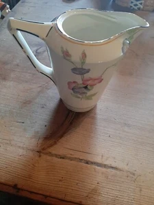 Vintage Art Deco Crown Ducal Milk Jug - Wild Rose Design - Picture 1 of 4