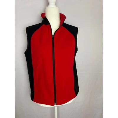 Coldwater Creek Fleece Vest Red Black Heritage Womenʻs Sz Small - Image 1 of 4