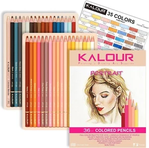 36 Skin Tones Colored Pencils Portrait Set Soft Core Color Pencil for Adults Kid - Picture 1 of 8