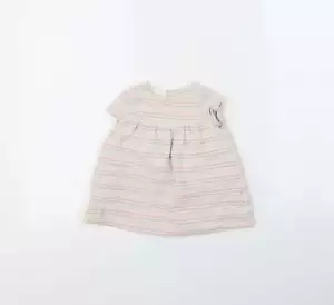 Cuello redondo Zara bebé blanco a rayas algodón talla 9-12 meses - Imagen 1 de 12