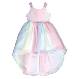 BONNIE JEAN Girls' 7,  14 High-Low Ombre Organza Dress NWT $72 - Picture 1 of 1