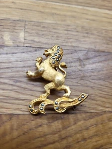 Vintage Lion Rampant Marcasite Brooch - Picture 1 of 5