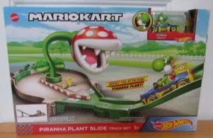 Hot Wheels Nintendo Mario Kart Piranha Plant Slide Track Set Yoshi Mach 8 Nuovo con scatola - Foto 1 di 2