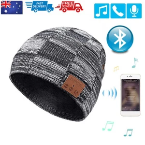 Wireless Bluetooth Hat with Music Speakers Beanie Rechargeable Cap AU - Picture 1 of 2