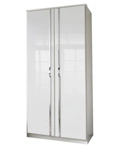 Kleiderschrank Trio Drehtürenschrank 90x58x197cm weiß Hochglanz - Bild 1 von 3