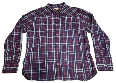 Camisa masculina Urban Pipeline tamanho 2XL roxa xadrez botão manga longa faroeste - Imagem 1 de 4