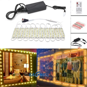 5050 3 6 LEDs Module Window Front sign Light + Remote + Power + Heat Shrink Warm - Picture 1 of 7