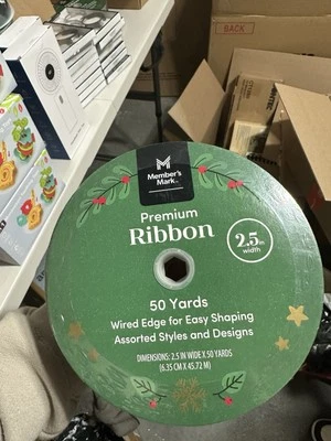 Sam's Club Members Mark Christmas Premium Wired Ribbon 50 Yd Roll x 2.5 Inch - Image 1 of 4