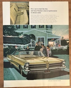 Pontiac Bonneville Brougham Car 1965 casi pecaminoso anuncio impreso años 60 - Imagen 1 de 2