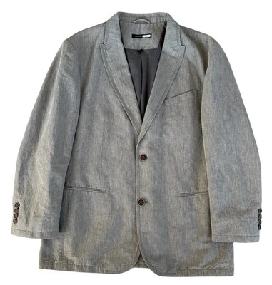 John Varvatos Men’s Jacket Linen Blend Casual 2 Button Grey Blazer Size 44 - Image 1 of 4