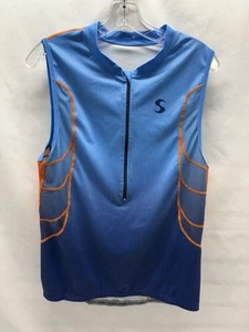 Synergy Men's Elite Sleeveless Tri Tank Top Singlet 3/4 Zip Front - Picture 1 of 10