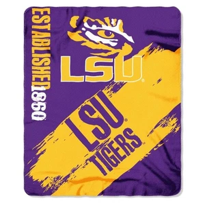 Northwest Officially Licensed NCAA LSU Tigers Fleece Throw Blanket, 50" x 60" - Picture 1 of 2