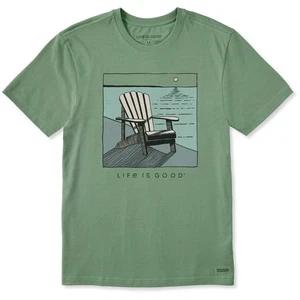 Life is Good 139312 - Men's Adirondack Sunset Short Sleeve Tee - Granite Green - Picture 1 of 3