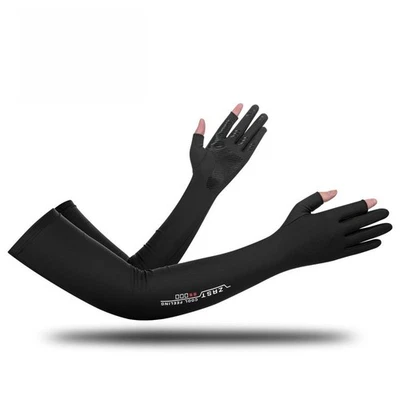 Cooling Sport Arm Stretch Sleeves Sun UV Protection Grip GLOVES Touch Screen - image 1 of 4