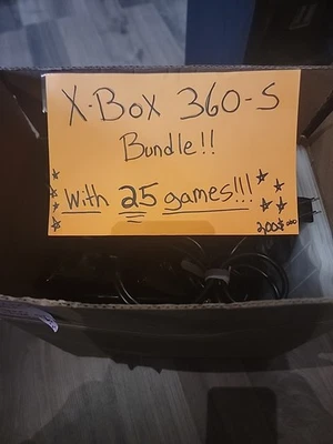 Xbox 360 S Bundle with Kinect and 25 Games! Tested Working No Controller - Image 1 of 4